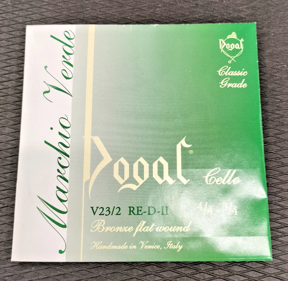 Dogal Corda Singola Violoncello 4/4 o 3/4 RE D Bronzo Laminato Seconda 2nd Verde - Immagine 4 di 4