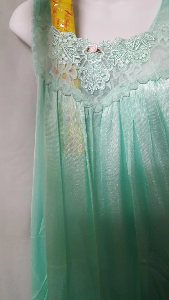 COMFORT CHOICE Camisón Verde Pantorrilla Babydoll Corte Sin Mangas M L 1X 2X 3X 4X Foto 3 de 4