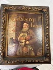 Rare Vintage Carlsberg Lager Advertisement Sign On Composite Board,