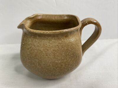 Vintage Devica Tan Salt Glaze Stoneware Pottery Creamer