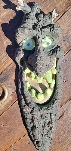 Vintage Halloween Sun Hill 14" Tree Face Electronic Light Sound Glow Decoration