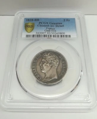 Collection idéale - 2 FRANCS CHARLES X 1828 BB sans point avant DE FRANCE / PCGS - Photo 1/2