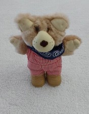 Vintage 1986 Wendy's Restaurant FURSKINS Dudley Plush Bear Stuffed Animal