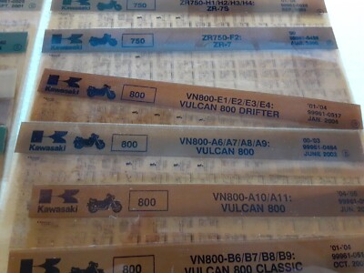 トミー ページ Lot Of 45 Vintage Kawasaki Motorcycle Parts Microfiche Film
