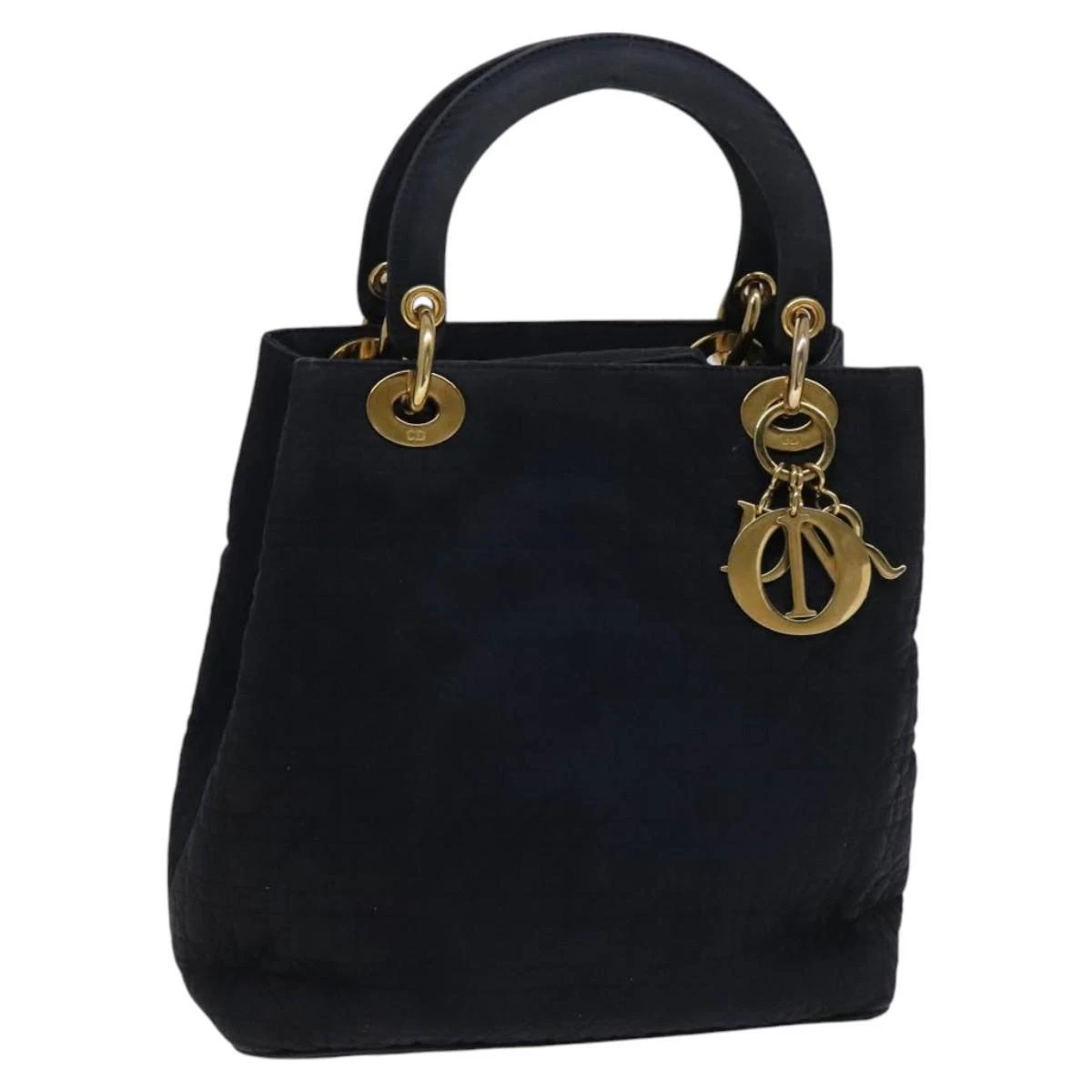 Sac à main Christian Dior Canage nylon noir or authentique bs23760