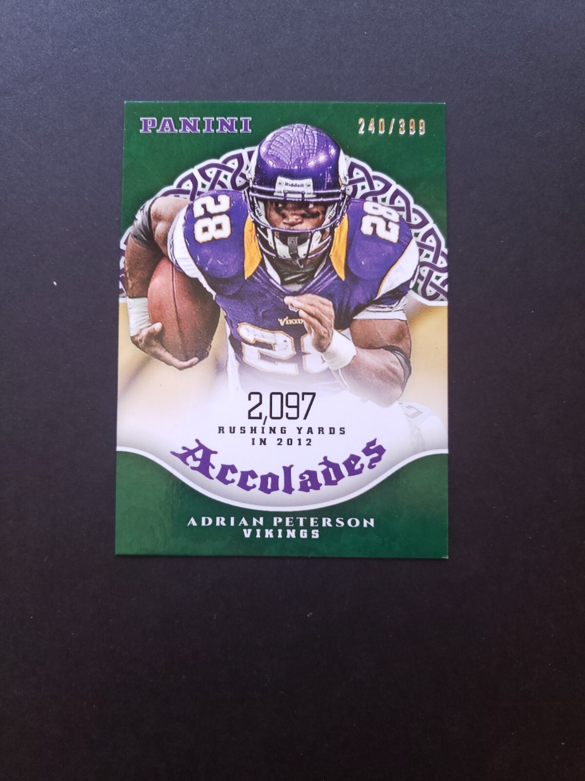 2017 Panini Accolades Green /399 Adrian Peterson #AC-AP