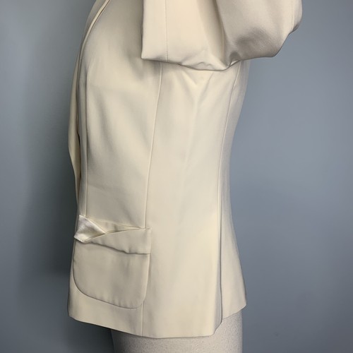 Salvatore Ferragamo Ivory 100% Silk Single Button Flip Cuffs Jacket Blazer 8 - Picture 4 of 13