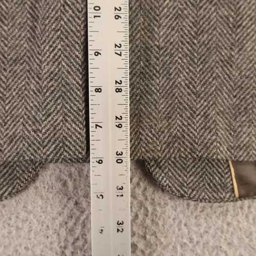VINTAGE Tweed Jacket M Gray Herringbone 100% Wool Blazer John Alexander USA 42R - Picture 14 of 17