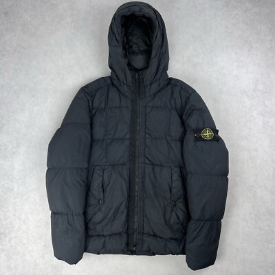 Stone Island Crinkle Reps Down Puffer Jacket Navy Coat Small 2851