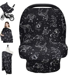 Nursing Cover Carseat Canopy Breastfeeding Scarf Breathable Constellation Animal