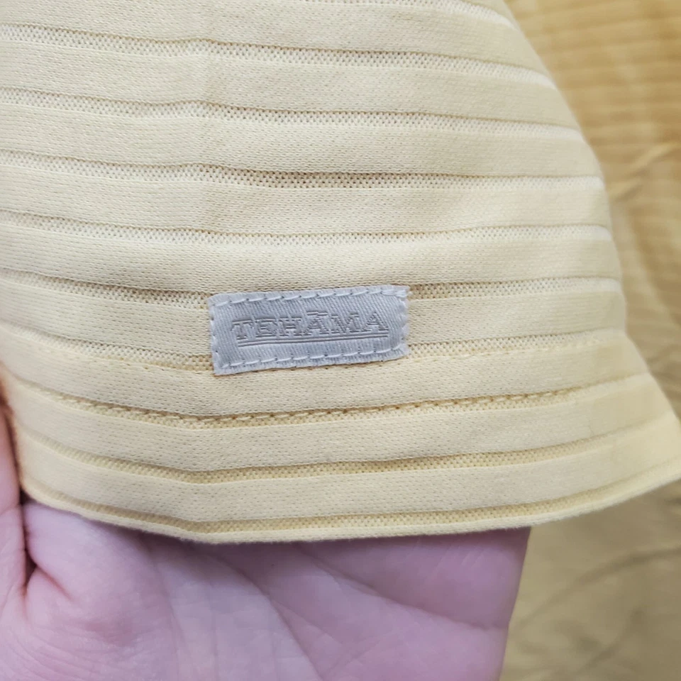 Polo de golf Tehama para hombre amarillo acanalado doble mercerizado algodón Pima rayas talla XL Foto 2 de 4