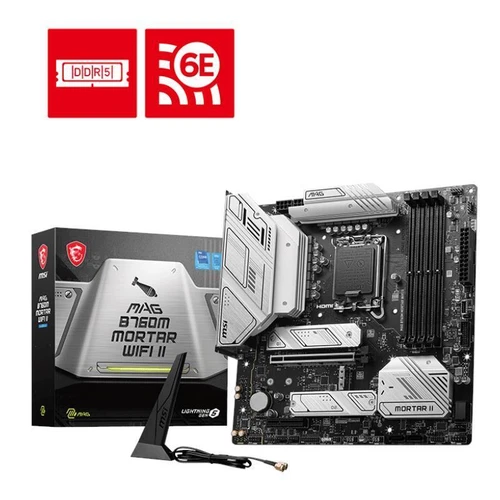 MSI MAG B760M MORTAR WIFI II Intel LGA 1700 WiFi 6E MicroATX Gaming Motherboard