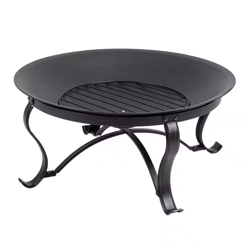 Outdoor Fire Pit Fireplace Wood Burning Backyard Round Metal Portable Black - Picture 12 of 12