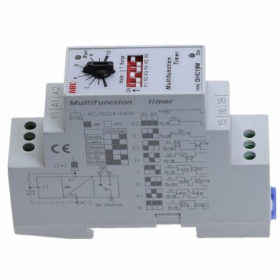 For Programmable Digital Multifunction Timer Relay Switch 0.6S-100H AC/DC DHC19M