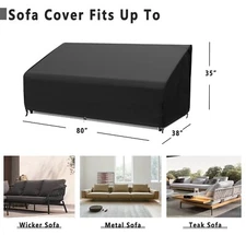 3-Seater Outdoor Sofa Cover Waterproof, 80 Inch Patio Furniture Cover for Sofa