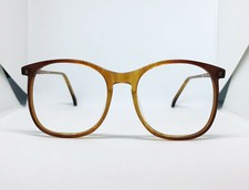 True Vintage NOS Belle-Qualite Elan Light  Dark Amber Marbled Eyeglass Frames