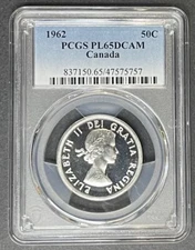 1962 Canada Fifty Cents 50c PCGS PL-65 DCAM, Buy 3 Items, Get $5 Off!!