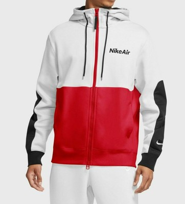 Nike Air Men S White Red Black Fleece Full Zip Hoodie Dj0450 100 Size S M L Xl Ebay Nike Air Men S White Red Black Fleece Full Zip Hoodie Dj0450 100 Size S M L Xl Ebay