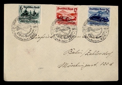 DR WHO 1939 GERMANY NURNBERG PICTORIAL CANCEL SEMI POST TO BERLIN m17623