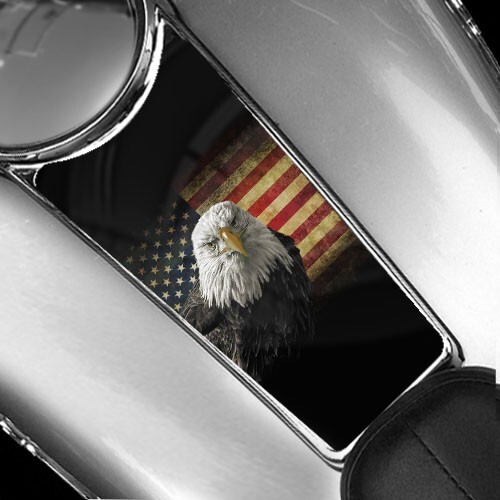 BALD EAGLE USA FLAG BLK Tank Dash Panel Insert Fits Electra & Road