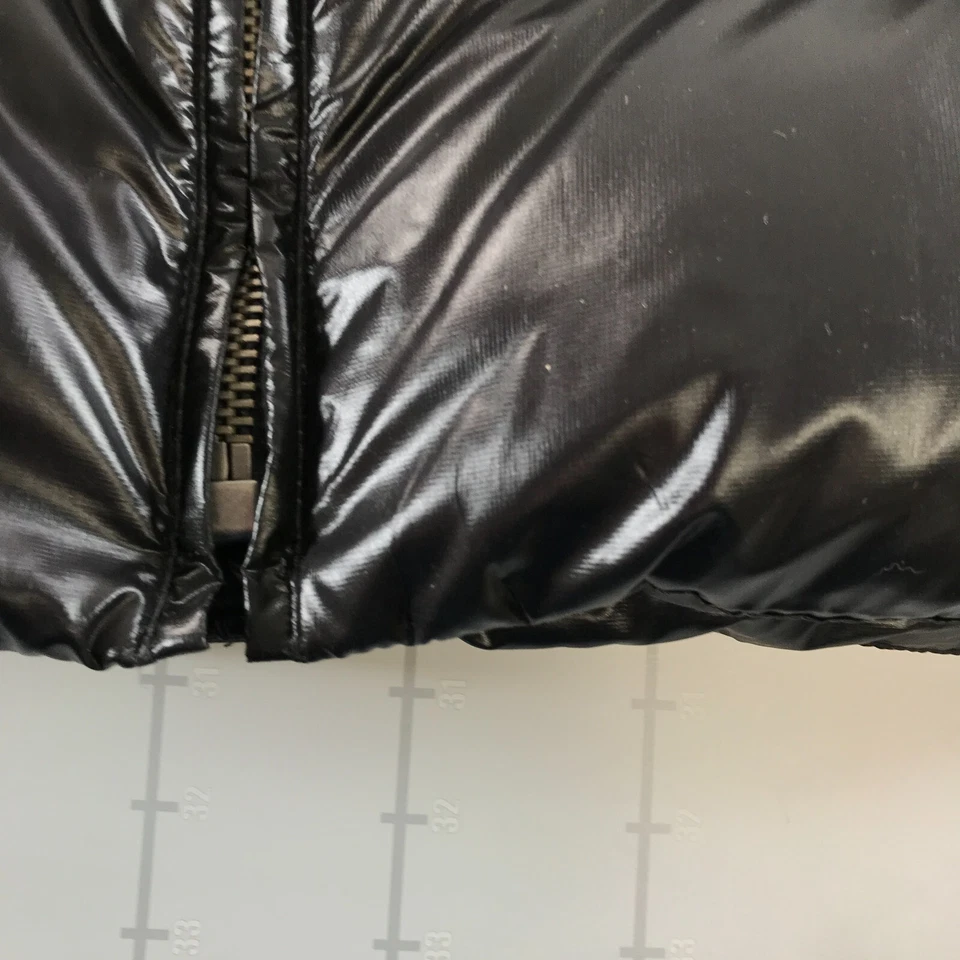 Burberry Down Jacket Womens Petite Large Black Stowaway Hood Zip Front Puffer - Image 2 of 4