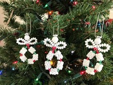 3 Beaded Angel Christmas Ornaments
