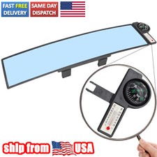 Large Inner Rear View Mirror Anti-glare Compass Thermometer Temperature Mirror Large Inner Rear View Mirror Anti-glare Compass Thermometer Temperature Mirror