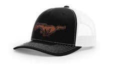 Ford Mustang Pony Horse Logo Laser Engraved Richardson 112 Snapback Hat Cap