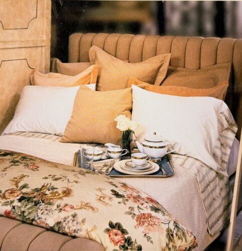 1 NEW! RARE Ralph Lauren *Sussex Gardens EURO Pillow SHAM Sateen Neutral FLORAL - Picture 5 of 9
