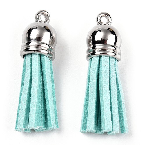 10 Pcs Faux Suede Tassel Decoration Silver End 27 Colour 35-37mm (FIND-T002-A) - Picture 54 of 57