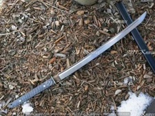 Handmade KATANA Sword D2 Tool Steel, Micarta Black Handle, Free Leather Sheath