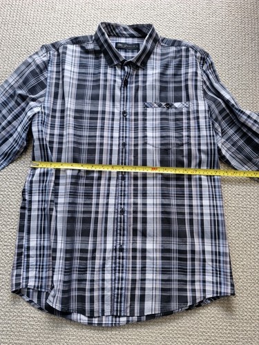Blaq Premium Large Mens Grey Striped Shirt - Picture 10 of 24