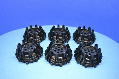 LEGO 6 x Rad schwarz Black Wheel Hard Plastic with Small Cleats Flanges 64712