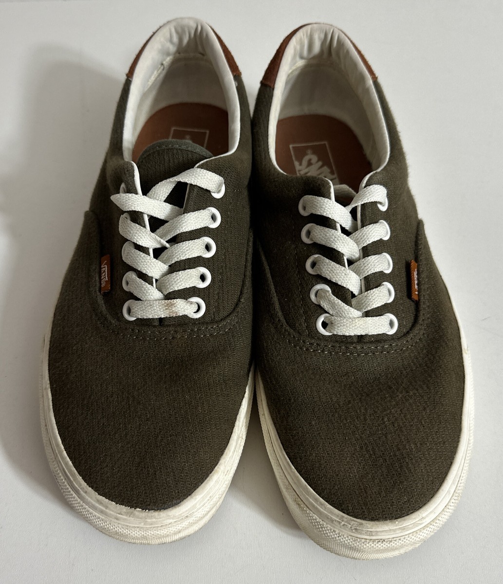 Vans Men's Classic Era 59 Flannel Dusty Olive Lace Up Skate Shoes