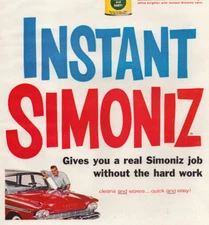Simoniz Instant Red Car Clean & Wax Miracle Formula Vintage Print Ad 1959