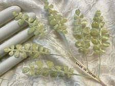 vintage 1940s velvet millinery fern leaves 1 spray made in Japan lime