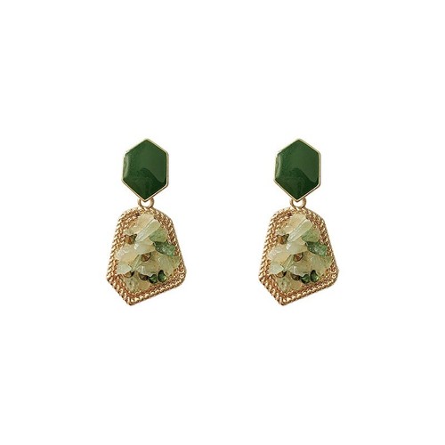 Vintage Green Stone Earrings 925 Silver Women’s Jewelry Gift - Picture 4 of 5