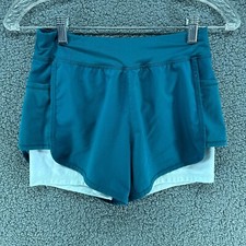 Avia Shorts Youth Girls Large 10/12 Blue Athletic Running Yoga Gym Activewear