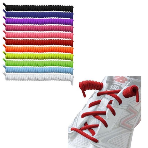 CURLY ELASTIC NO TIE SINGLE COLOUR SHOELACES SHOE LACES NEW - Bild 2 von 18