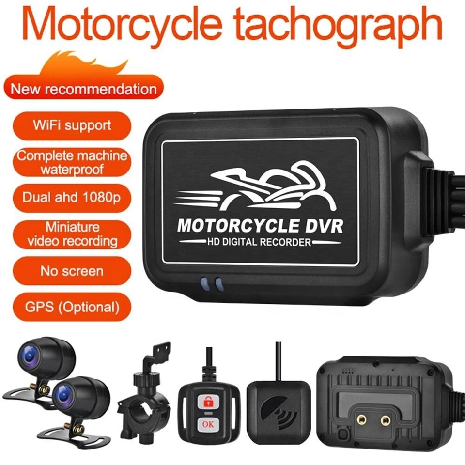1080P Motorcycle Dash Camera Dual Lens GPS WiFi Waterproof Night Vision Recorder - Image 3 of 4