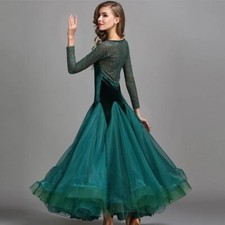 See Through V-Back Standard Ballroom Dance Dresses Women Dress Dance Costumes