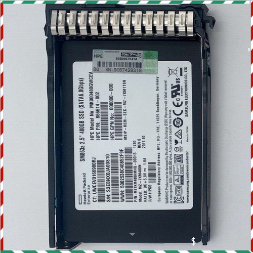 NEW HPE/Samsung 2.5" 480GB SATA 6G G11 Server SSD Replace P41527-001 P40502-B21 - Afbeelding 1 van 4