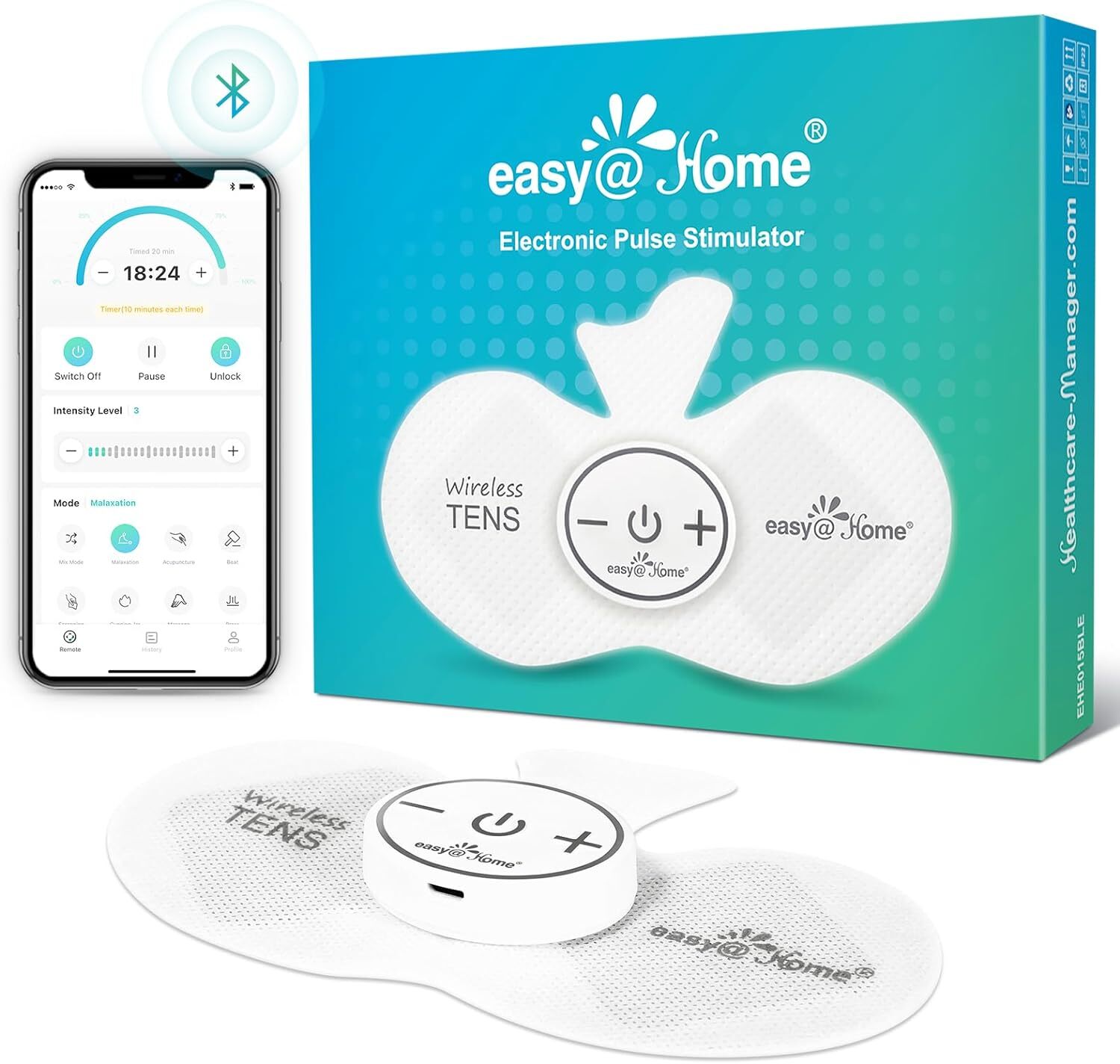 Easy@Home Wireless TENS Unit with APP Remote Control: Back Pain Relief...