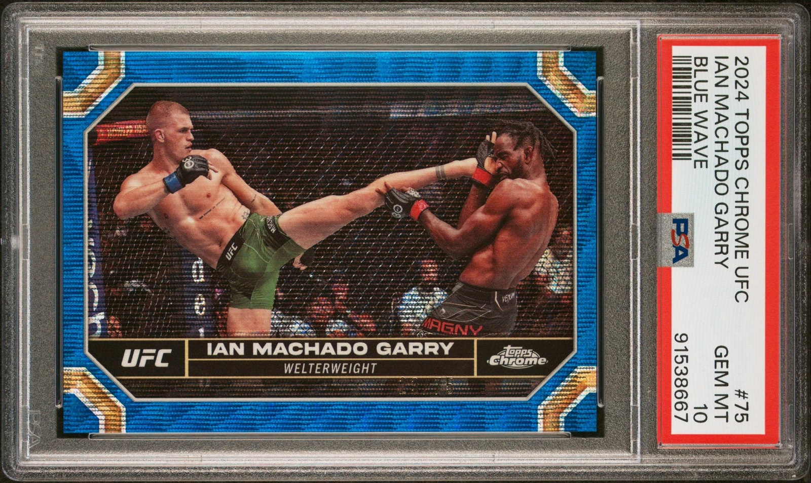 2024 Topps Chrome Ufc #75 Ian Machado Garry Blue Wave PSA 10 #23/75 POP 1