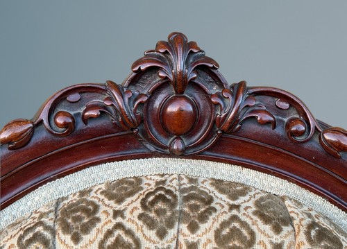 Victorian Walnut Cabriole Leg Armchair - Picture 10 of 15