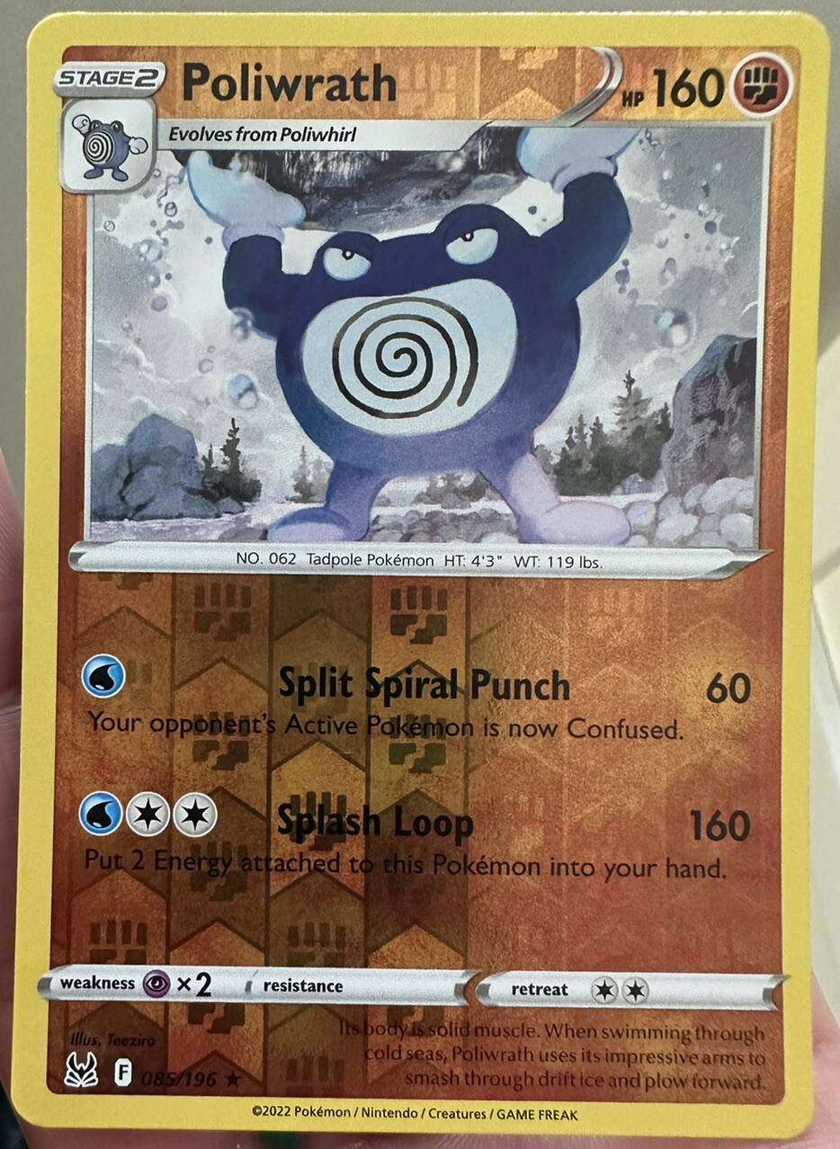 Pokemon TCG Lost Origin Poliwrath 85/196 Rare Reverse Holo