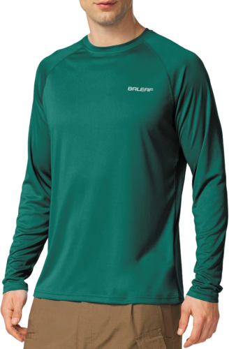 Men'S Sun Protection Shirts UV SPF UPF 50+ Long Sleeve Rash Guard Fishing Runnin