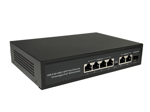 4-port Gigabit + 2-port Gigabit + 1-port Gigabit SFP Full Gigabit POE Switch - Afbeelding 3 van 6