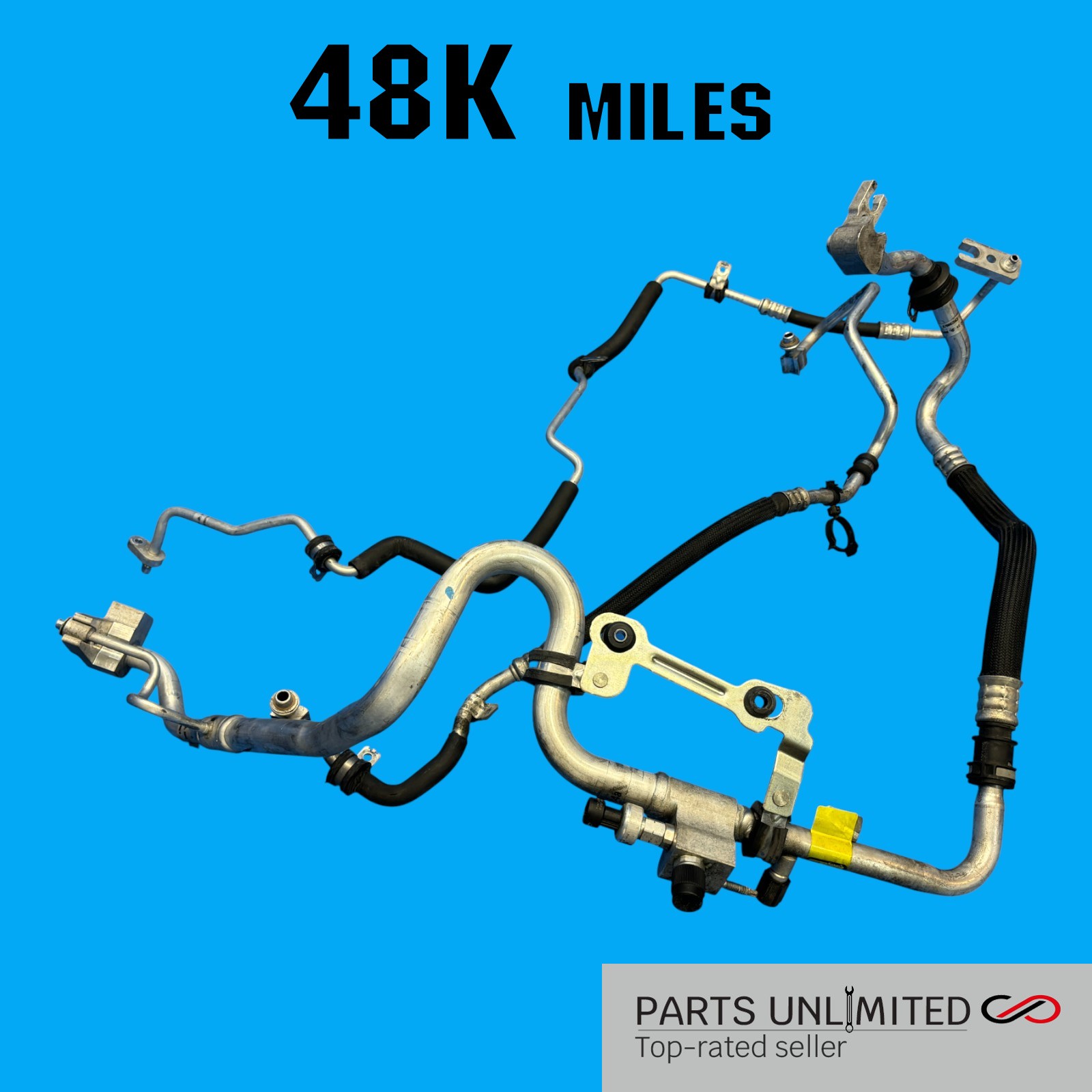 14-20 Maserati Ghibli M157 OEM A/C compressor pump ac lines pipe pipes piping x3