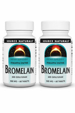 2 Pack Source Naturals Bromelain 500mg 60 Tablets Pineapple Enzyme